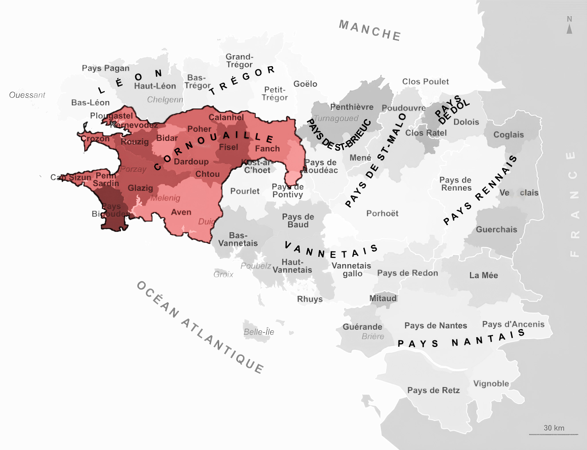 Carte de Cornouaille