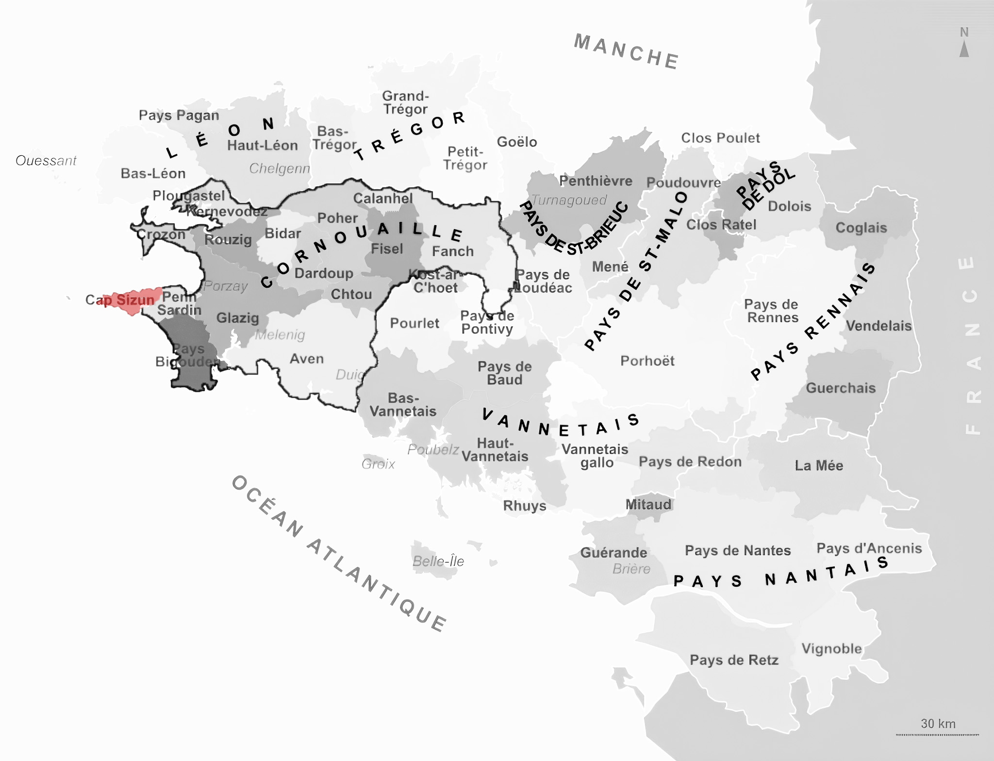 Carte de Cap Sizun