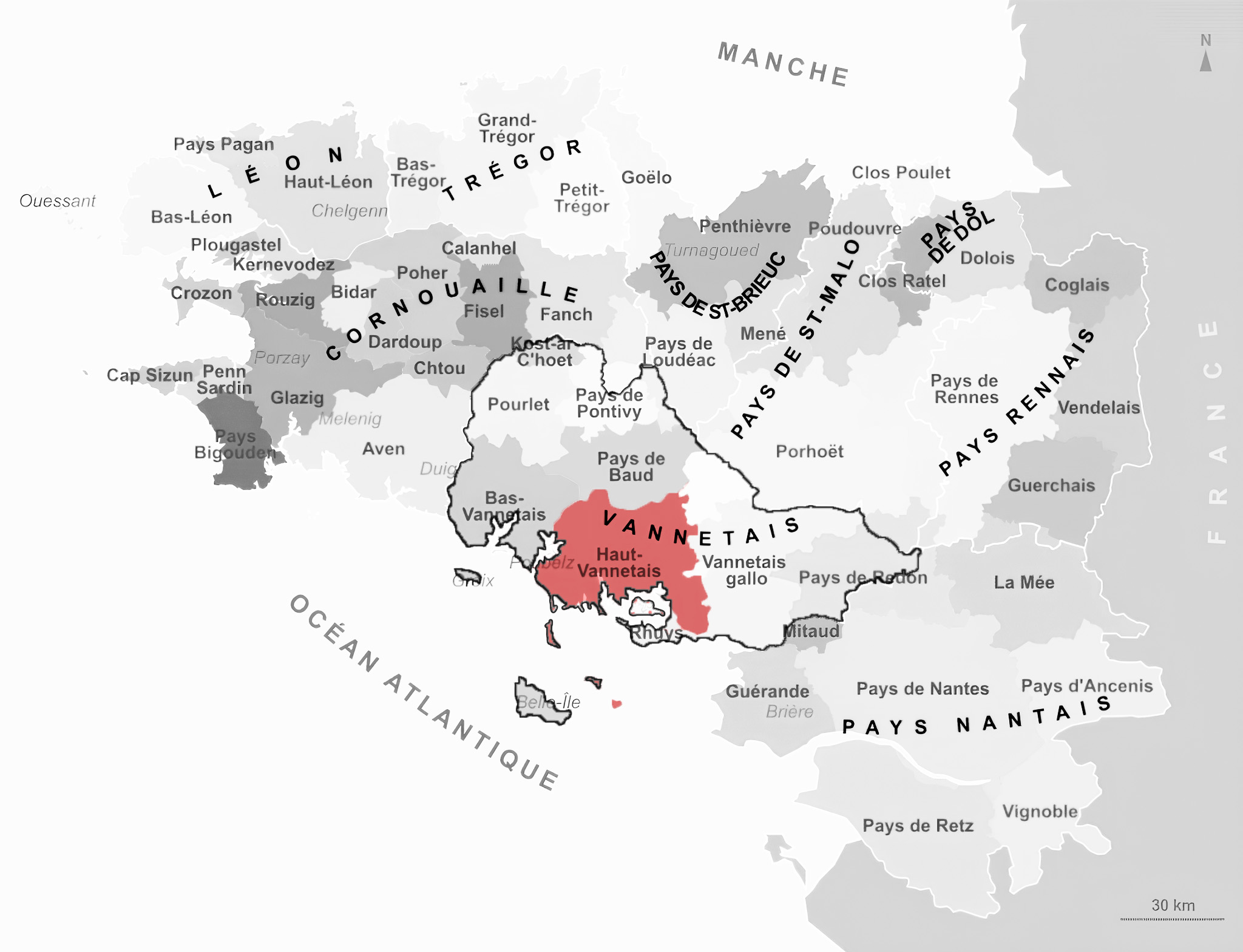 Carte de Haut-Vannetais