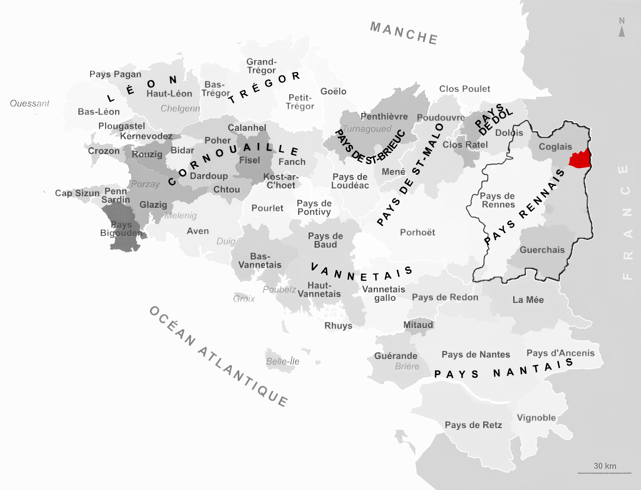 Carte de Pays de Fougères