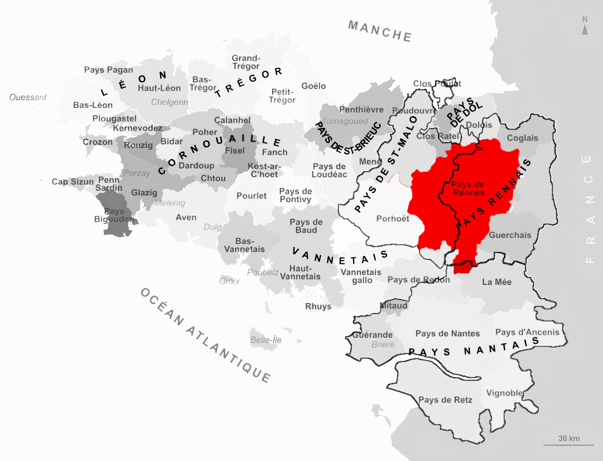 Carte de Pays de Rennes